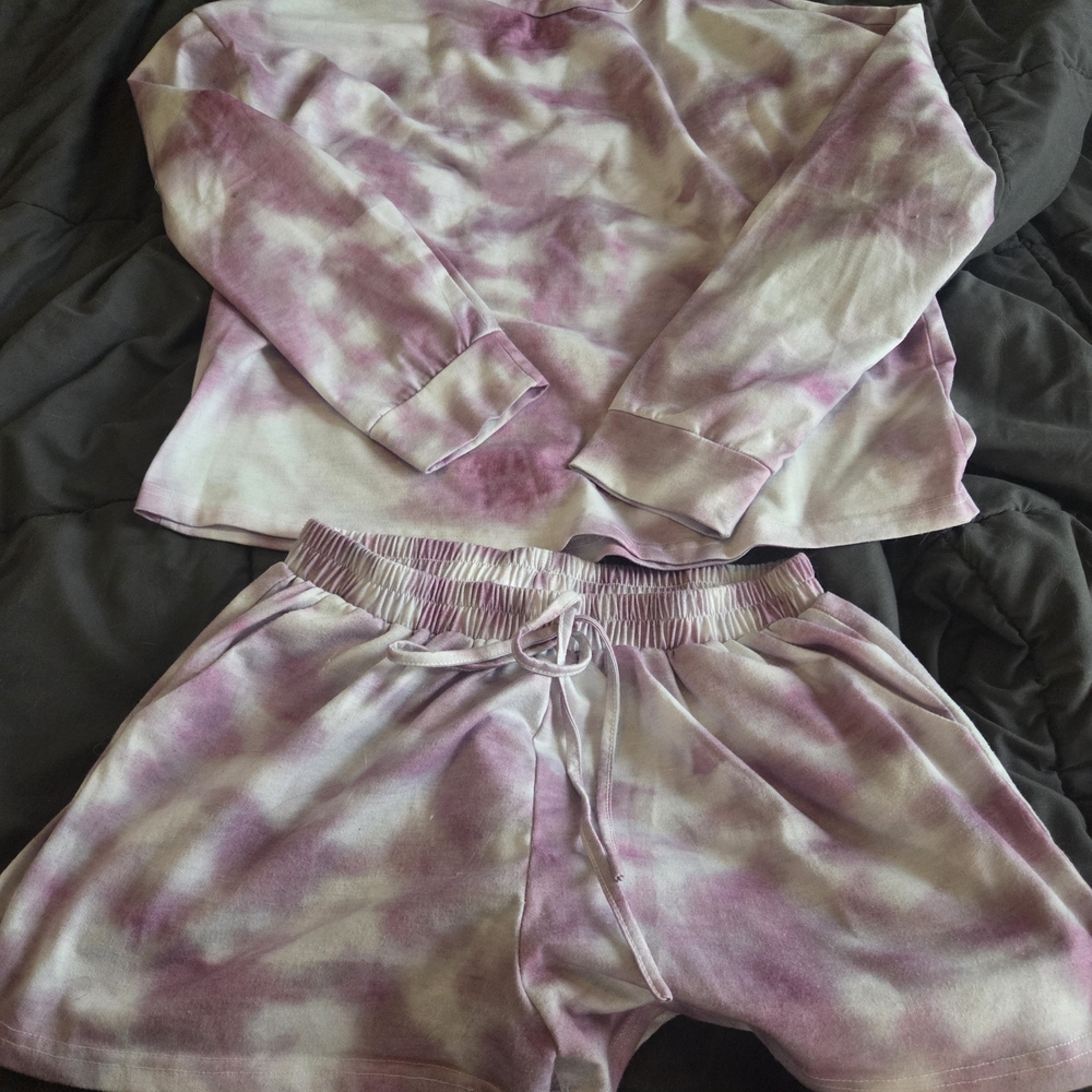 Amazon Pink Tie-Dye Pajama Set